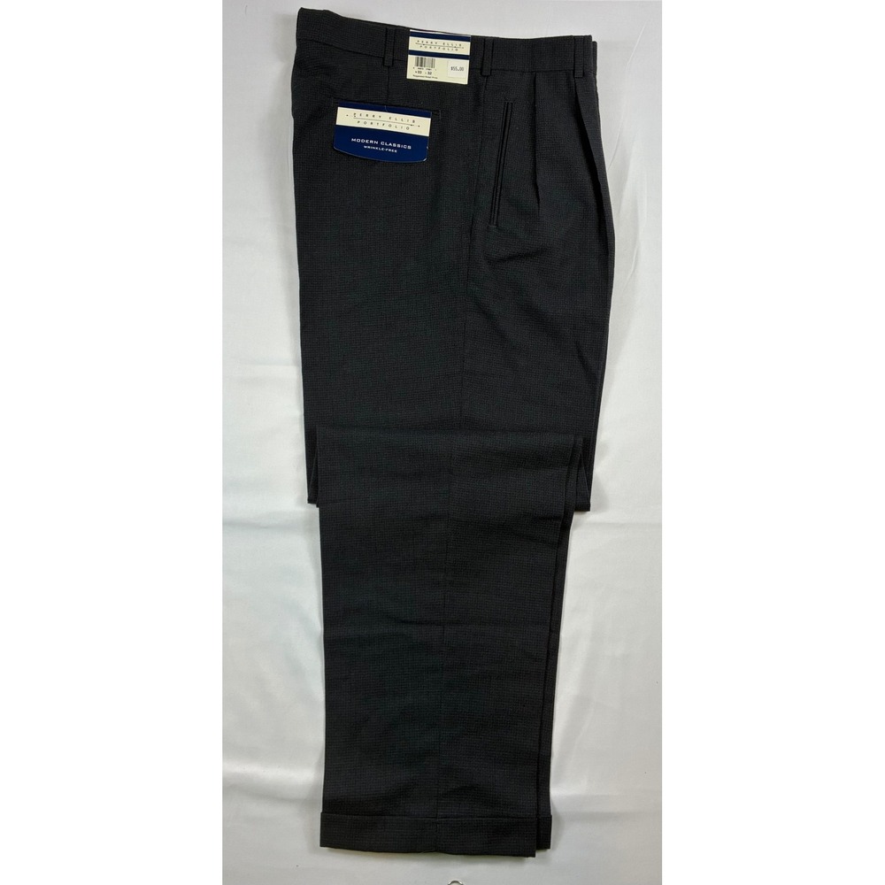 Perry Ellis Portfolio Dress Pants Mens 33x32 Gray Modern Classics Pleated NWT